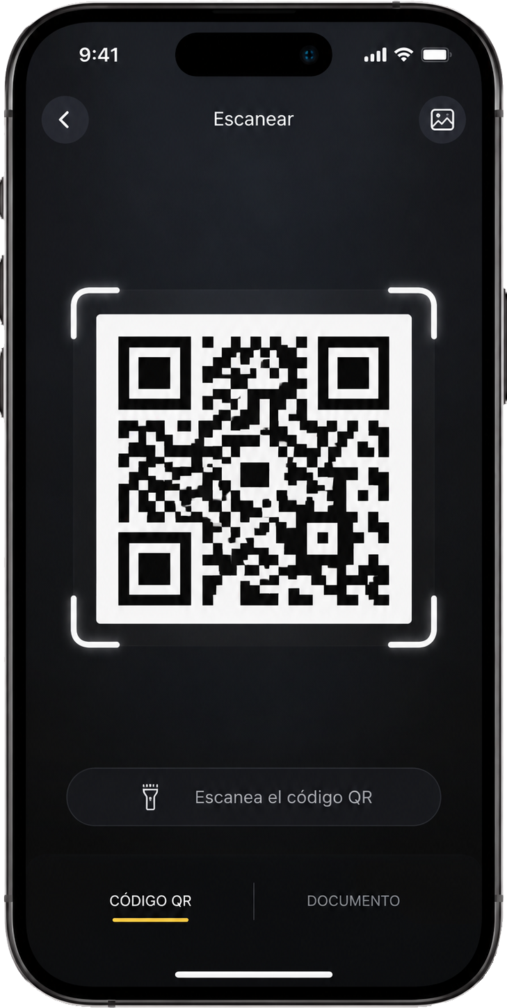 Celular escaneando el código QR del restaurante